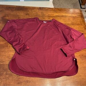 Nathan women’s versa long sleeve fleece lined pullover shirt size small maroon